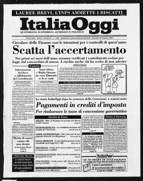 Italia oggi : quotidiano di economia finanza e politica